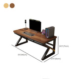 Brown Standard Wood Computer Desk with Cable Management Image - 12