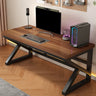 Brown Standard Wood Computer Desk with Cable Management Image - 2