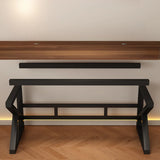 Brown Standard Wood Computer Desk with Cable Management Image - 5