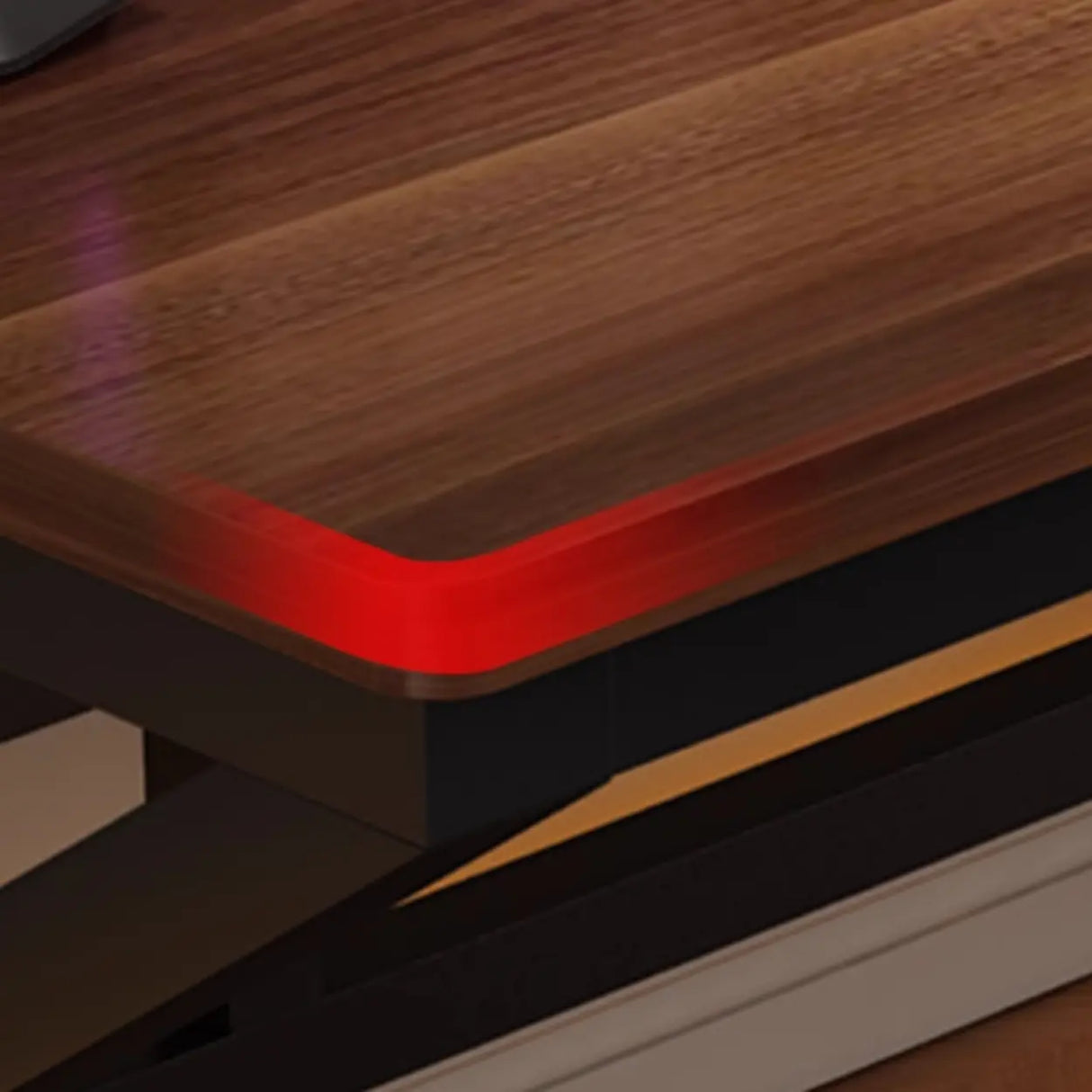 Brown Standard Wood Computer Desk with Cable Management Image - 6