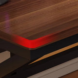 Brown Standard Wood Computer Desk with Cable Management Image - 6