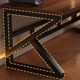 Brown Standard Wood Computer Desk with Cable Management Image - 7