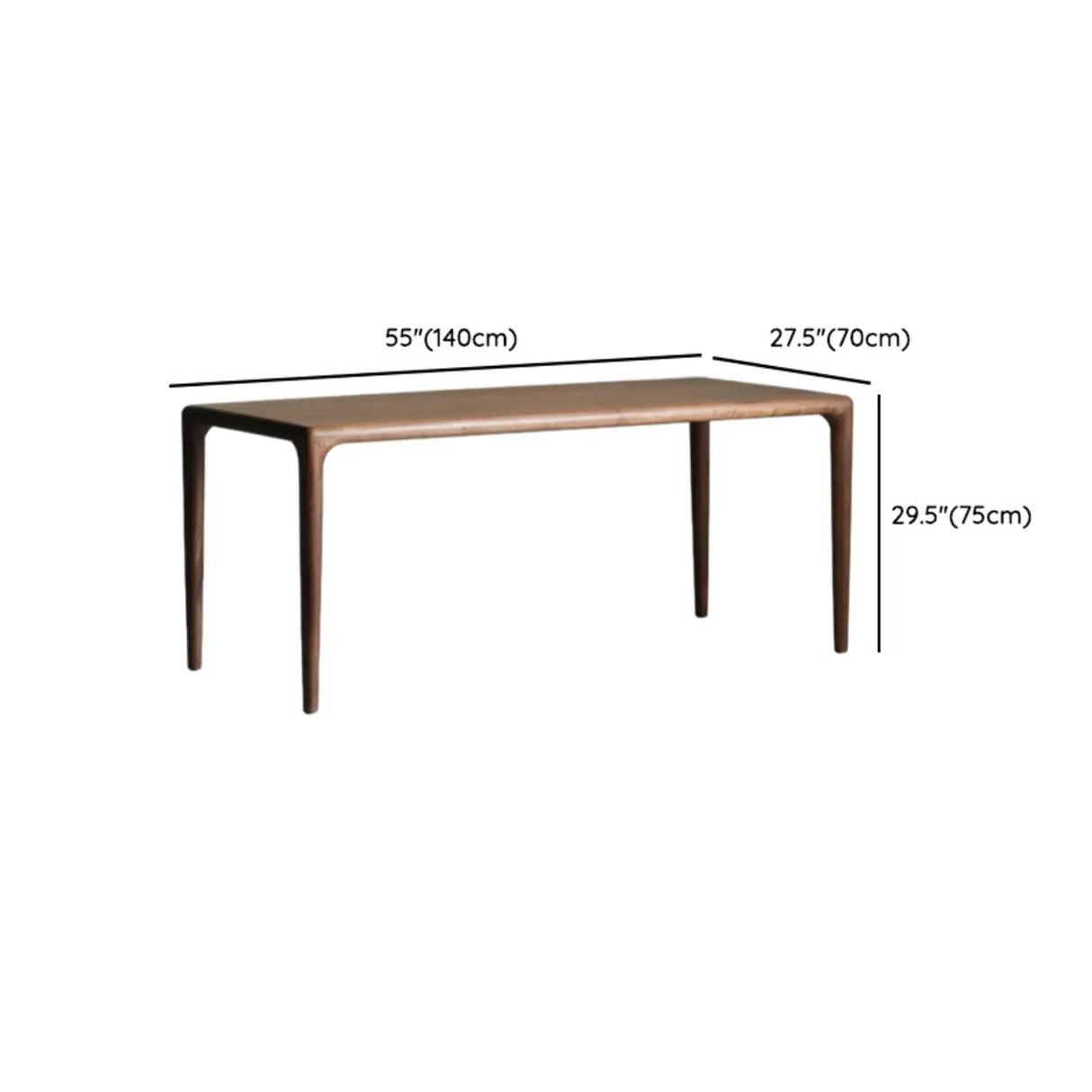 Brown Standard Wood Rectangular Writing Desk Image - 10