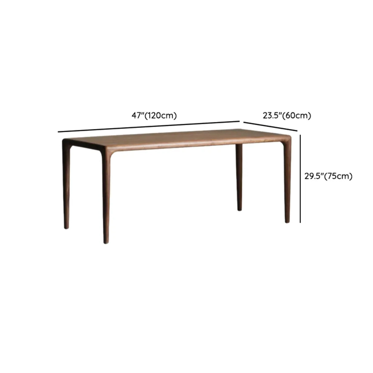 Brown Standard Wood Rectangular Writing Desk Image - 12