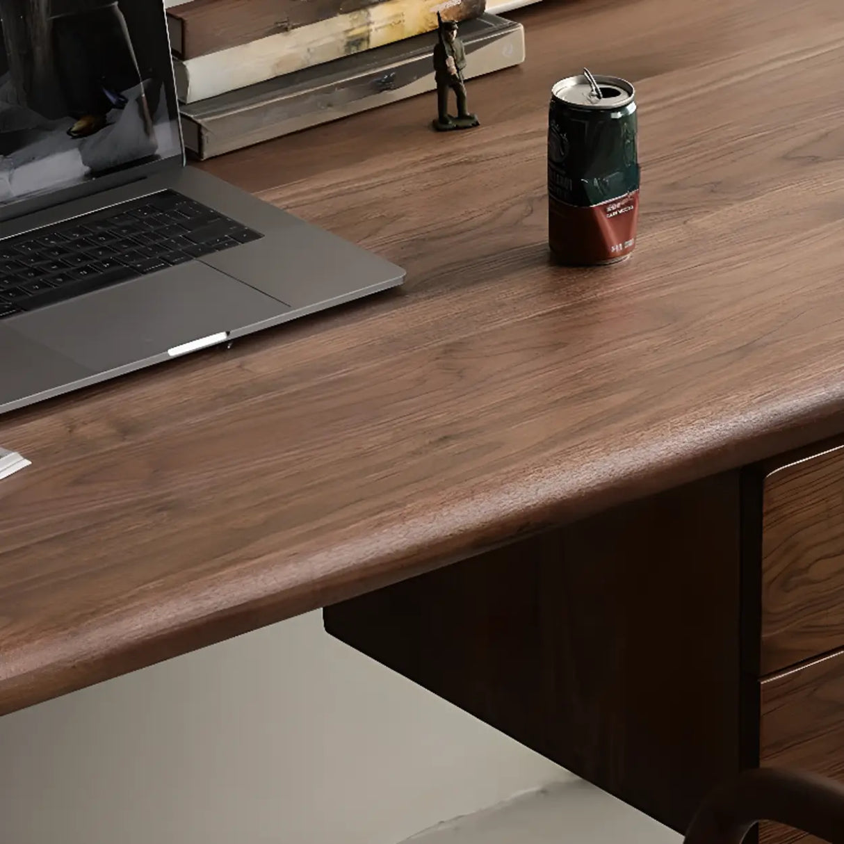 Brown Standard Wood Rectangular Writing Desk Image - 8