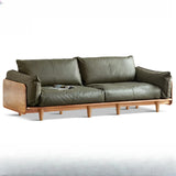 Brown Tear Resistant Full Grain Cow Leather Sofa Image - 11