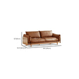 Brown Tear Resistant Full Grain Cow Leather Sofa Image - 18