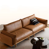 Brown Tear Resistant Full Grain Cow Leather Sofa Image - 4