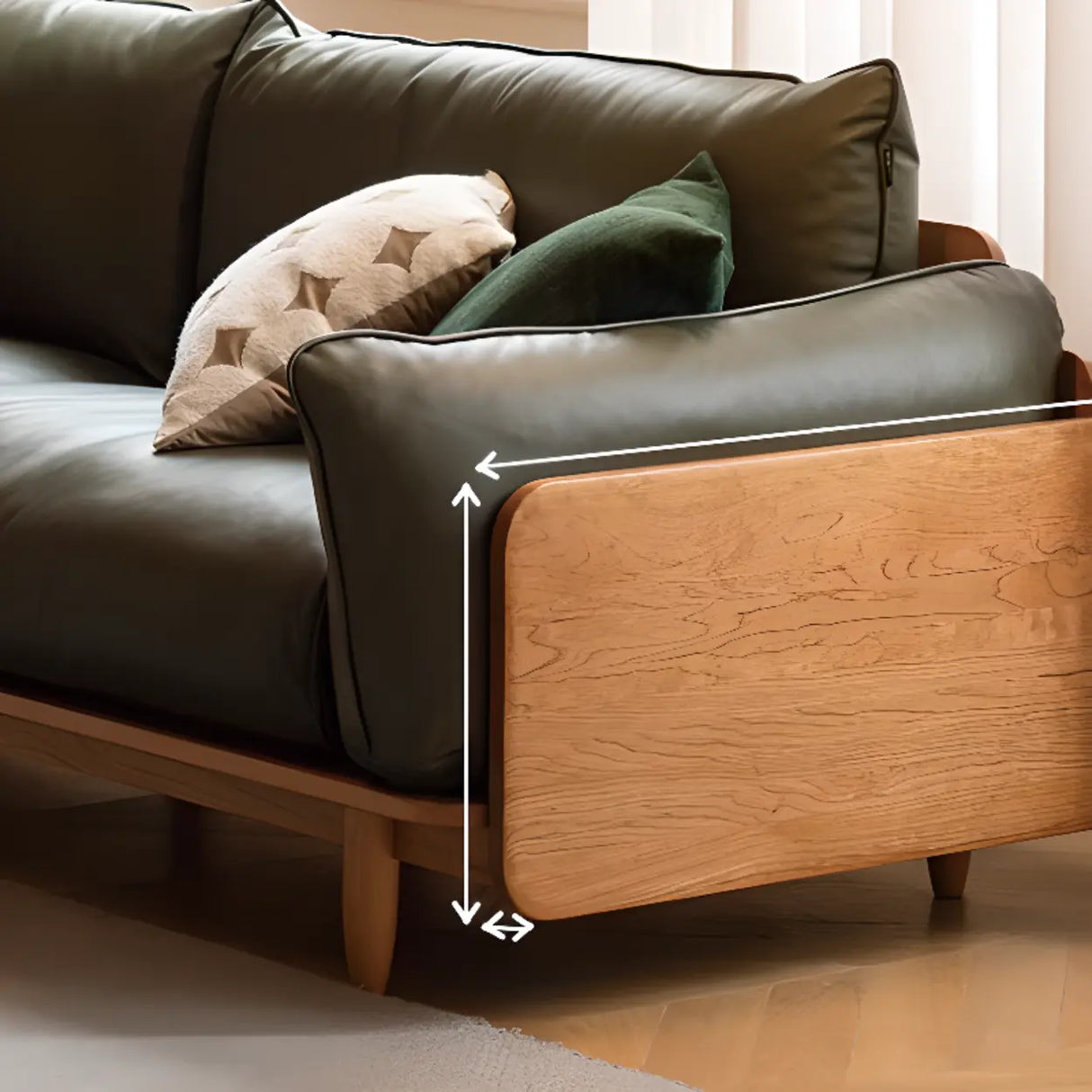 Brown Tear Resistant Full Grain Cow Leather Sofa Image - 6