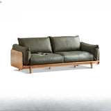 Brown Tear Resistant Full Grain Cow Leather Sofa Image - 7