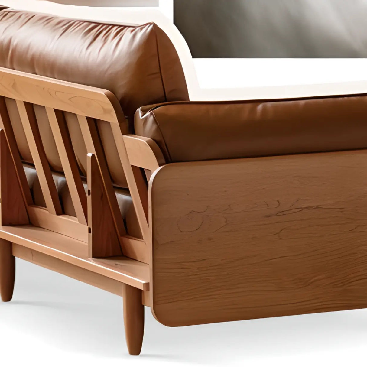 Brown Tear Resistant Full Grain Cow Leather Sofa Image - 8