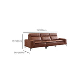 Brown Tear Resistant Leather Biscuit Back 3-Seats Sofa Image - 18