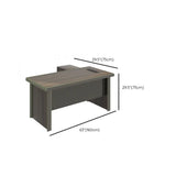 Brown Timber Executive Desk with Cable Management #size