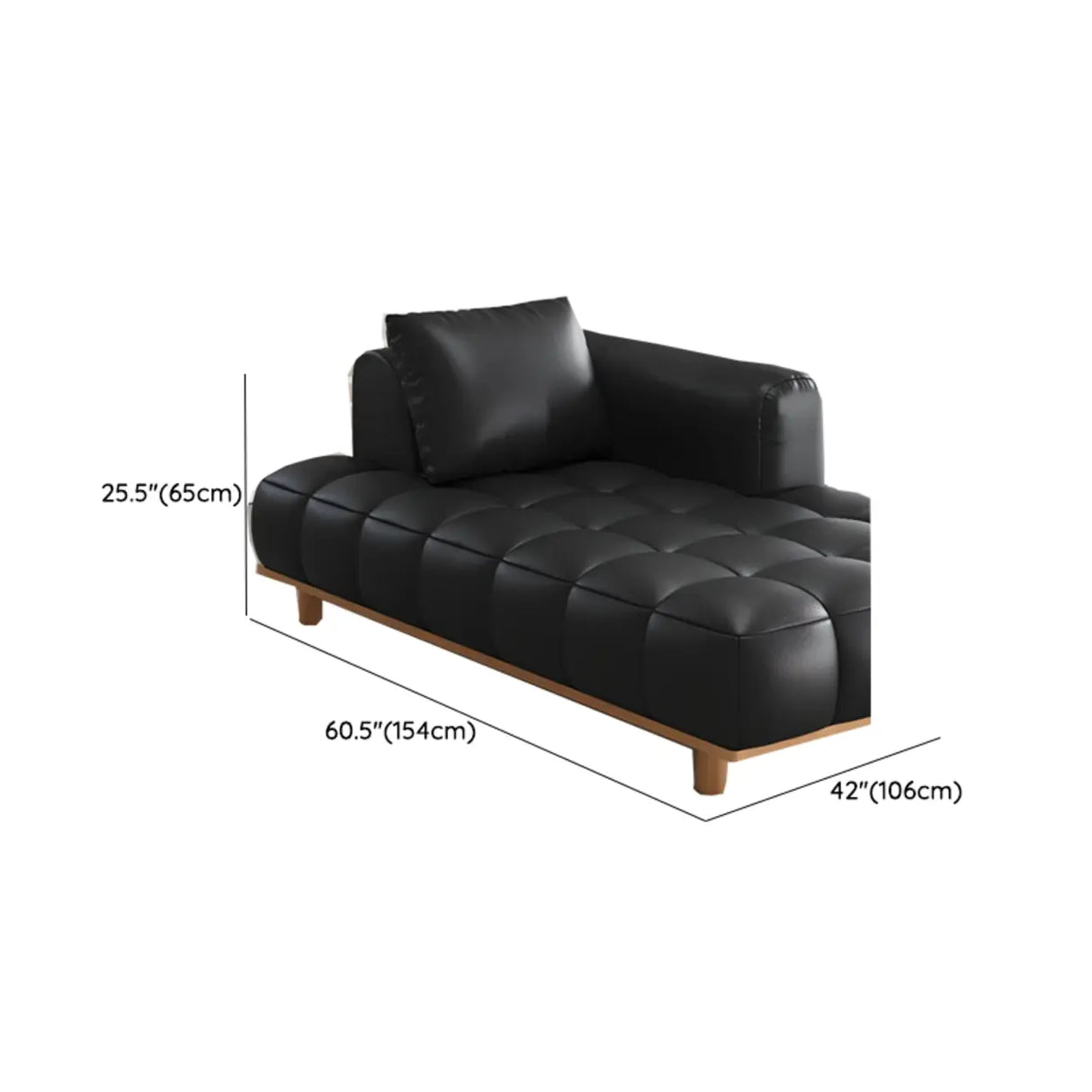 Brown Tufted Leather Reclining Standard Chaise Sofa Lounge Image - 16