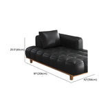Brown Tufted Leather Reclining Standard Chaise Sofa Lounge Image - 18