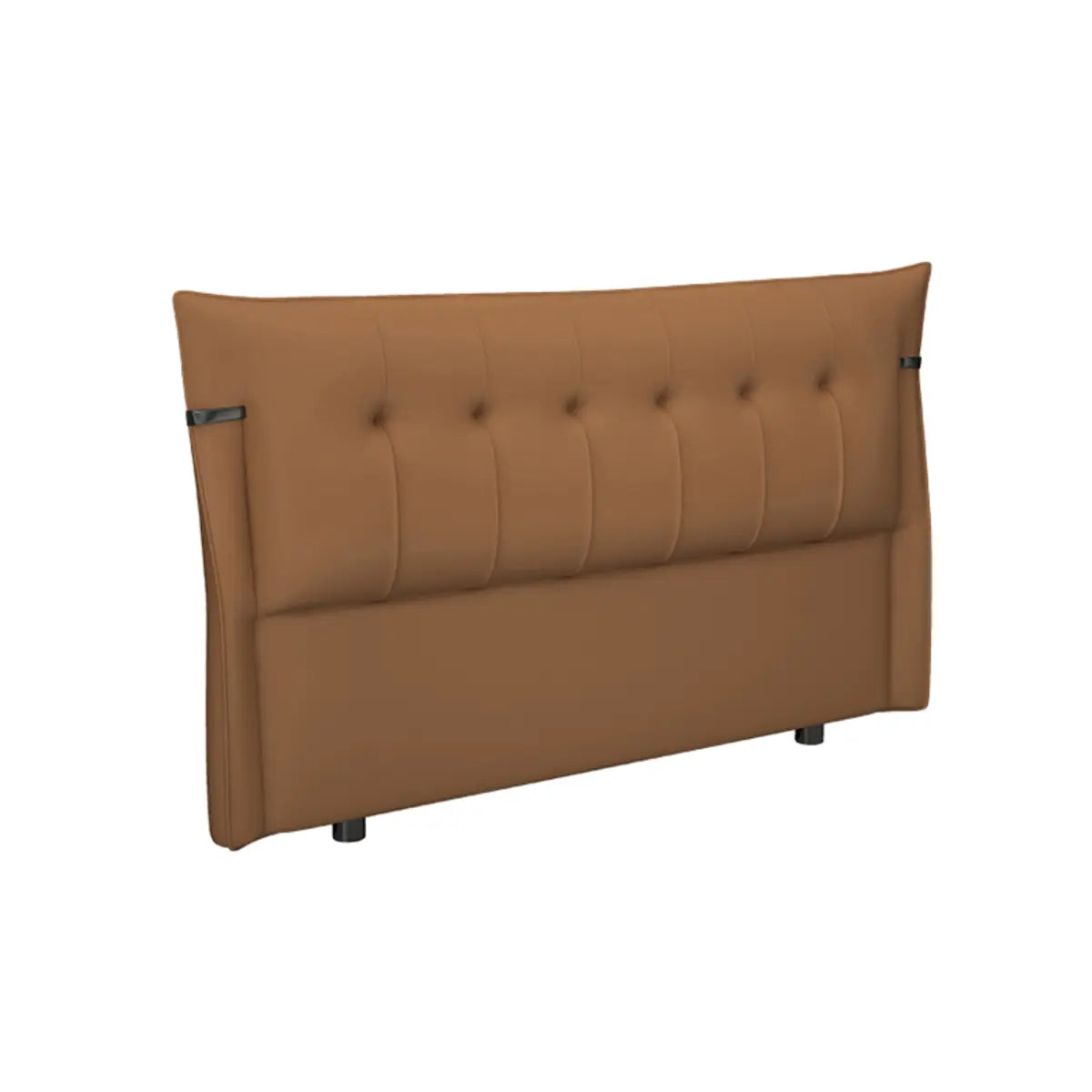 Brown Upholstered Wingback Tufted Headboard with Legs Image - 10