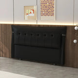 Brown Upholstered Wingback Tufted Headboard with Legs Image - 11