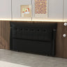 Brown Upholstered Wingback Tufted Headboard with Legs Image - 11