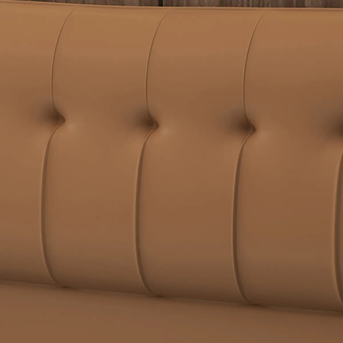 Brown Upholstered Wingback Tufted Headboard with Legs Image - 12