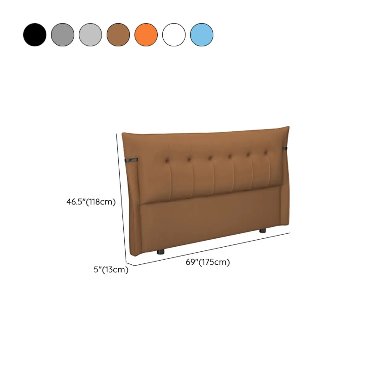 Brown Upholstered Wingback Tufted Headboard with Legs Image - 18