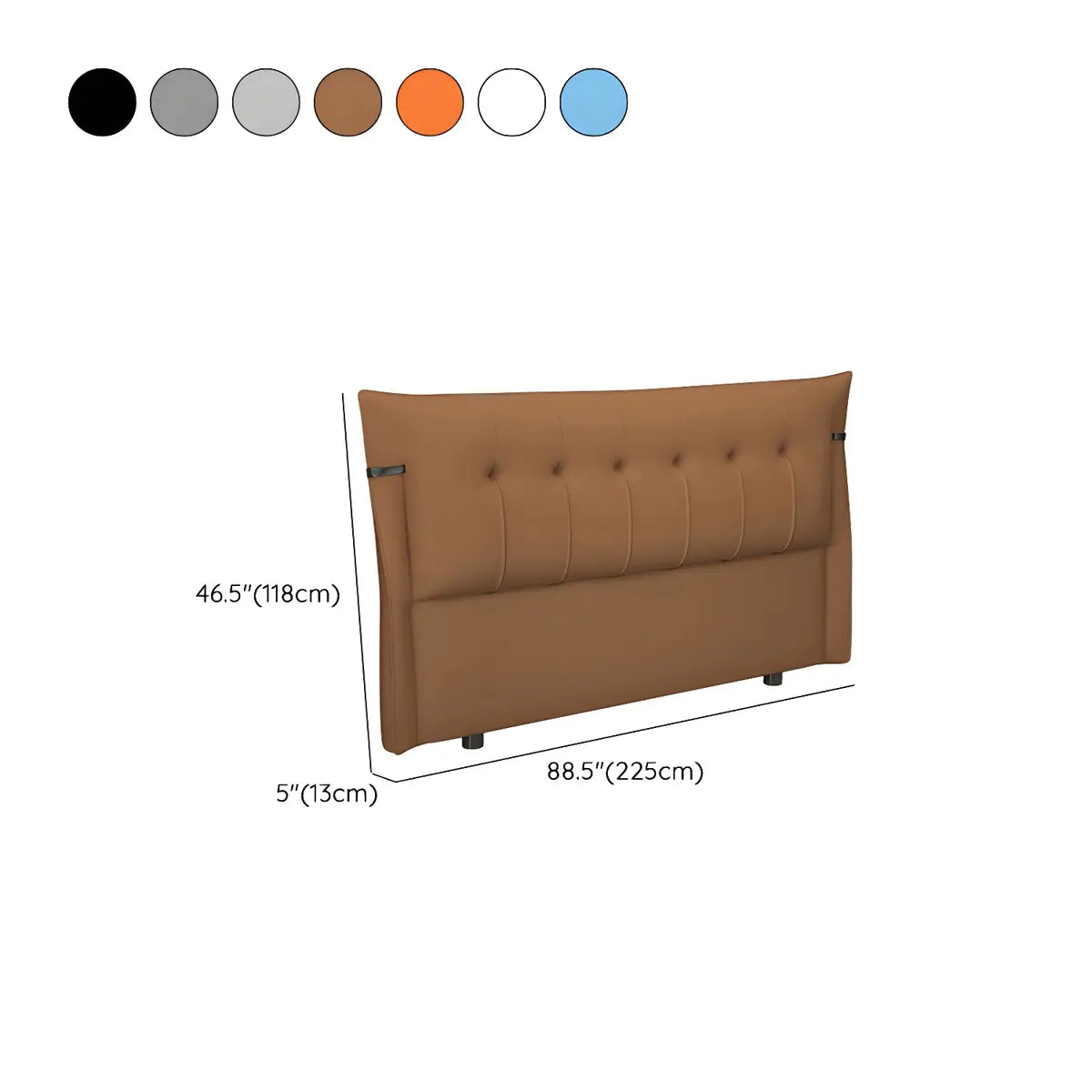 Brown Upholstered Wingback Tufted Headboard with Legs Image - 20