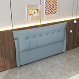 Brown Upholstered Wingback Tufted Headboard with Legs Image - 7