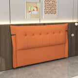 Brown Upholstered Wingback Tufted Headboard with Legs Image - 9