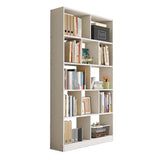 Brown Vertical Modish Open Back Wood Tall Bookcase Image - 11