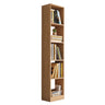Brown Vertical Modish Open Back Wood Tall Bookcase Image - 3