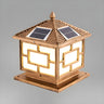 Brown Vintage Square Solar Garden Lantern Outdoor Lamp Image - 5