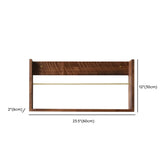 Brown Wall Mounted Modern Rectangular Walnut Bookshelf Image - 12
