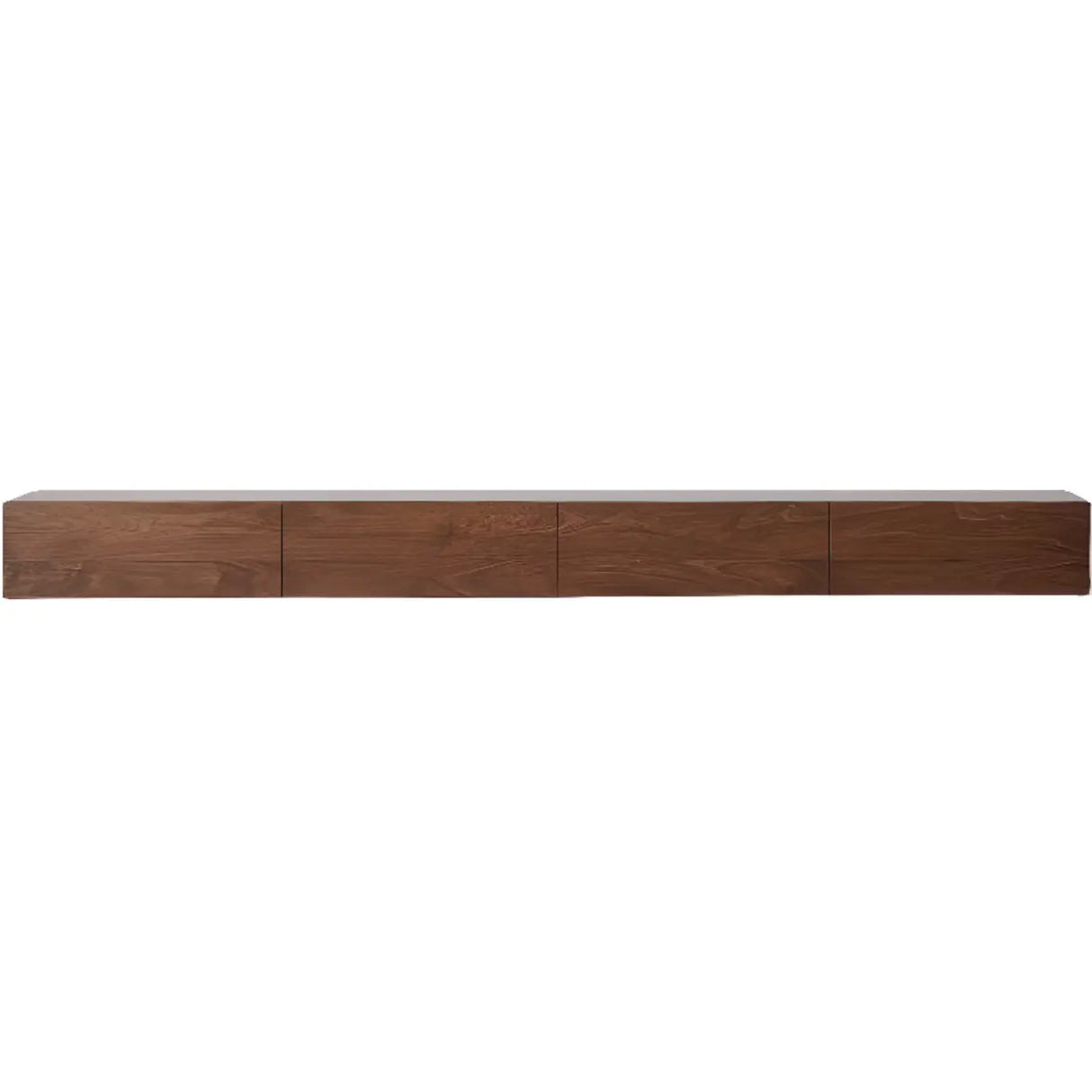 Brown Wall-Mounted Wood Long TV Stand with Drawers Image - 5