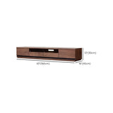 Brown Walnut Wood Drawers Rectangle 2 Tiers TV Stand #size
