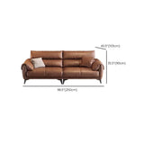 Brown Water Resistant Oiled Leather Down Fill Sofa Image - 13