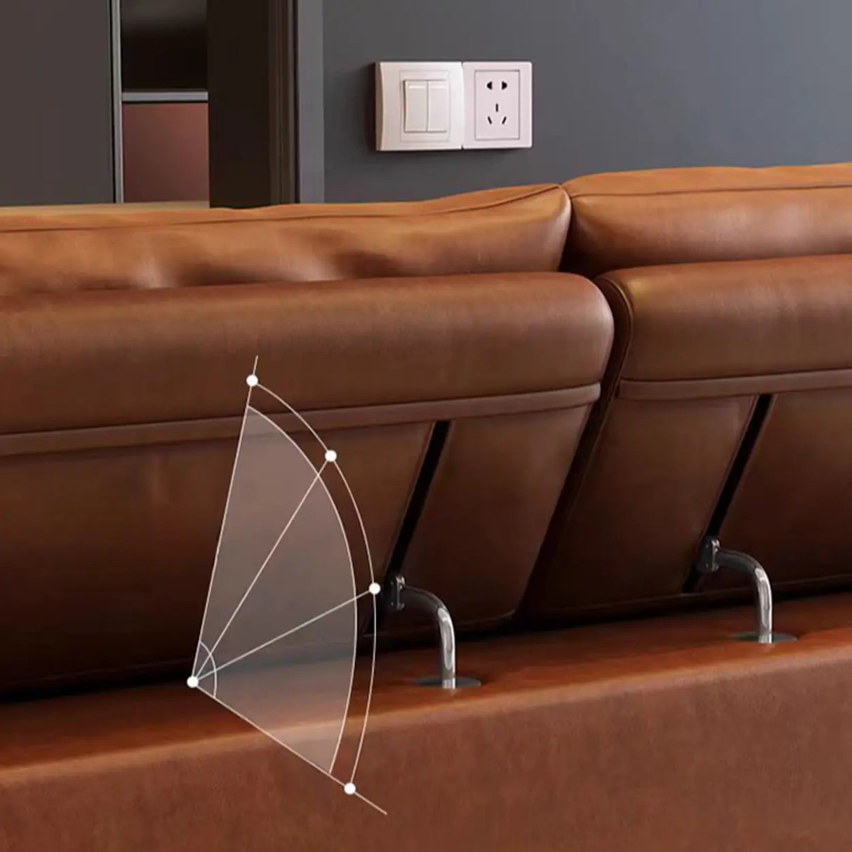 Brown Water Resistant Oiled Leather Down Fill Sofa Image - 9