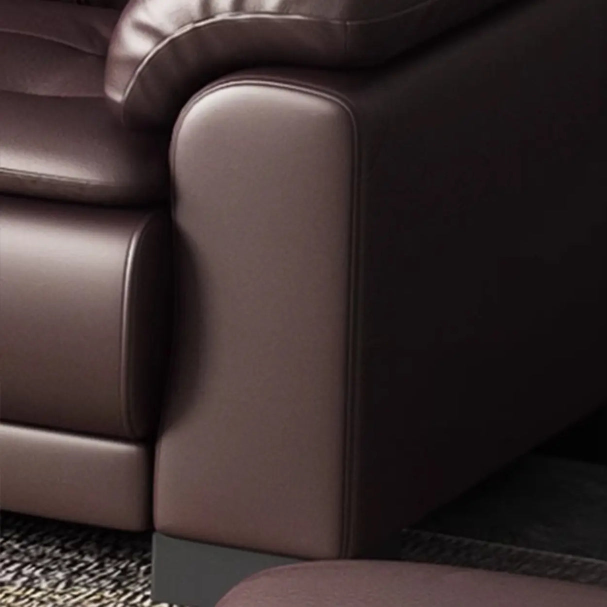 Brown Waterproof Faux Leather 3-Seater Sofa with Arms Image - 12