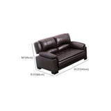 Brown Waterproof Faux Leather 3-Seater Sofa with Arms #size