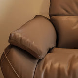 Brown Waterproof Genuine Leather Sofa with Arms Image - 5