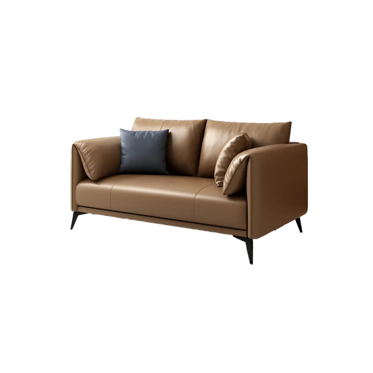 Brown Waterproof Leather Removable Cushions Sofa Image - 9