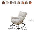 Brown Wicker Rattan Rocking Chair with Black Metal Leg Image - 20