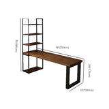 Brown Wood Black Base Kids Desk with Hutch and Shelves Image - 12