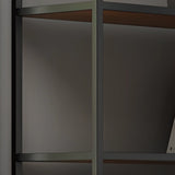 Brown Wood Black Base Kids Desk with Hutch and Shelves Image - 7