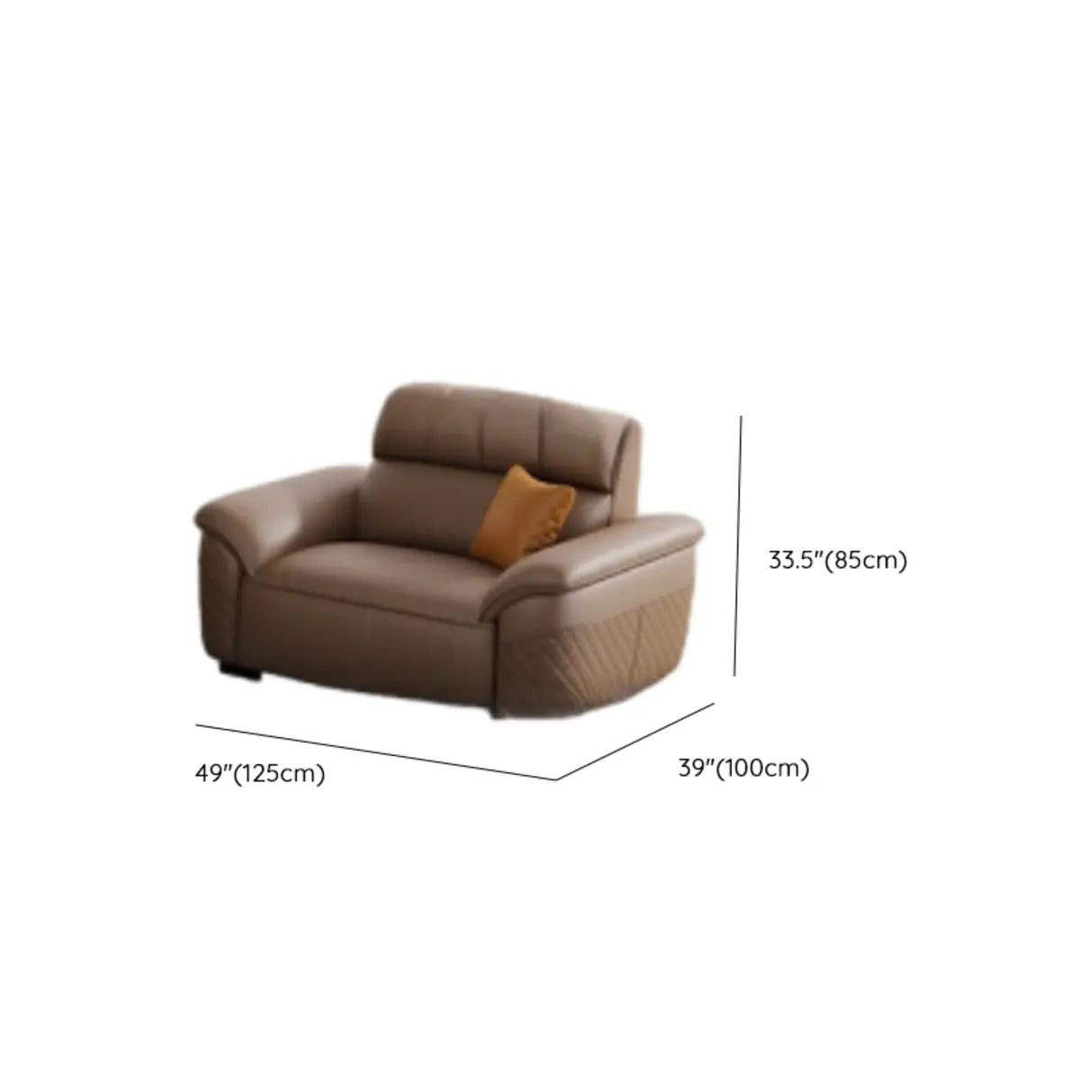 Brown Wood Frame Leather Three Seater Reception Sofa Image - 14