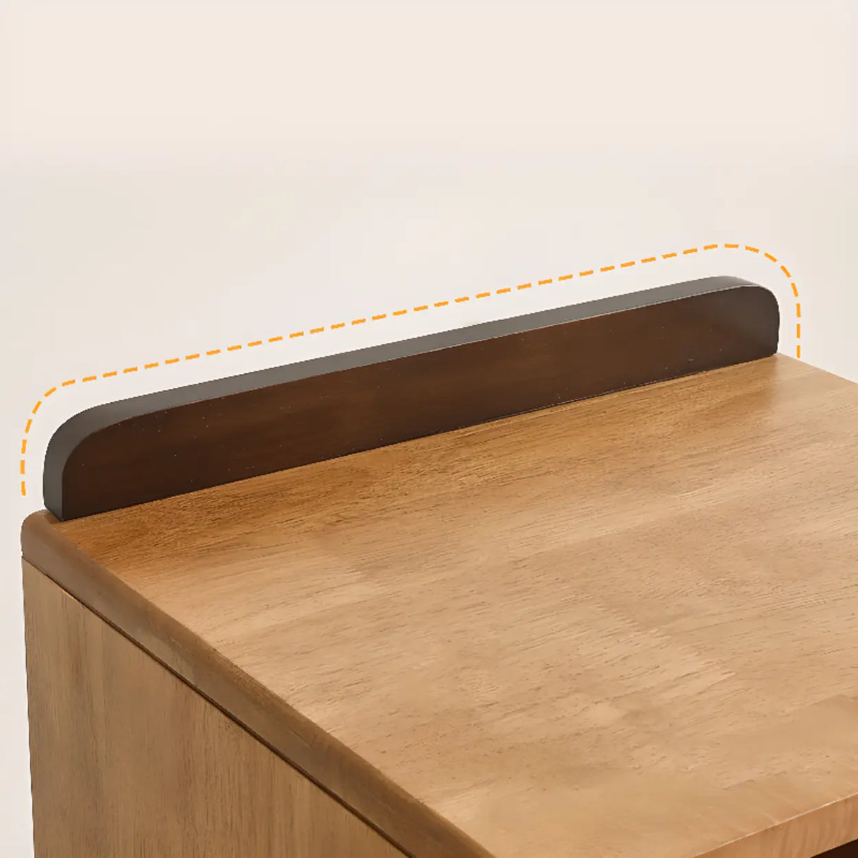 Brown Wood Narrow Length Kids Nightstand with Drawer Image - 8