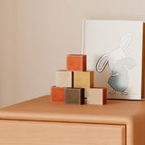 Brown Wood Open Storage Kids Nightstand with Drawer Image - 12