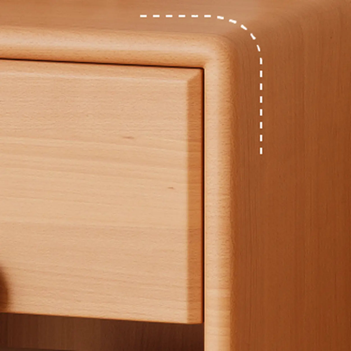 Brown Wood Open Storage Kids Nightstand with Drawer Image - 4