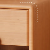 Brown Wood Open Storage Kids Nightstand with Drawer Image - 4