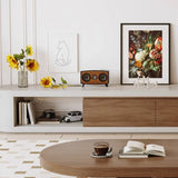 Brown Wood Open Storage Long TV Stand with Drawers Image - 7