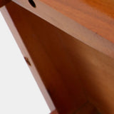 Brown Wood Rectangle Backless Bar Stool with Footrest Image - 4