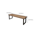 Brown Wood Rectangle Iron Sled Double Gaming Desk Image - 12